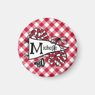 Red Cheer Pennant Personalised Locker Magnet
