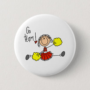 Red Cheerleader 6 Cm Round Badge