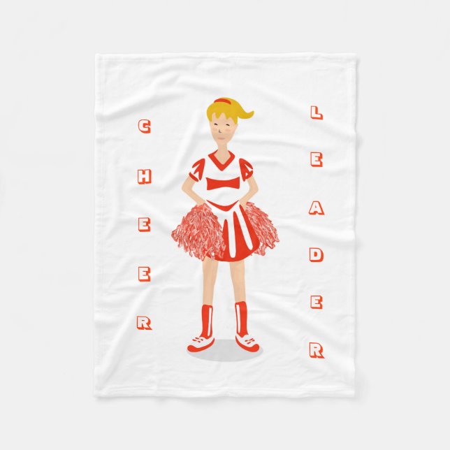 Red Cheerleader Fleece Blanket (Front)