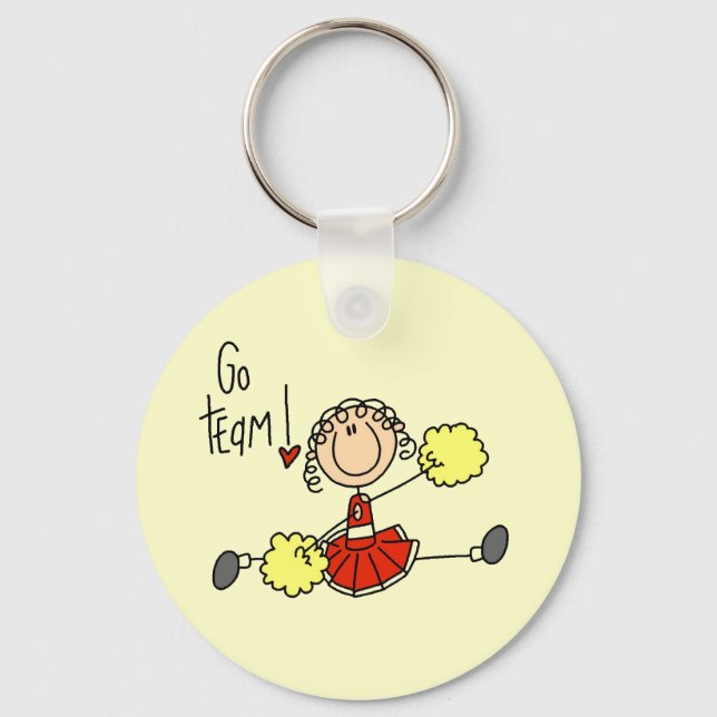 Red Cheerleader T-shirts and Gifts Key Ring (Front)