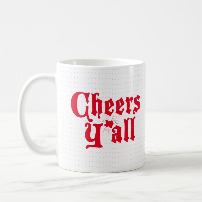 Red Cheers Y'all Coffee Mug (Left)