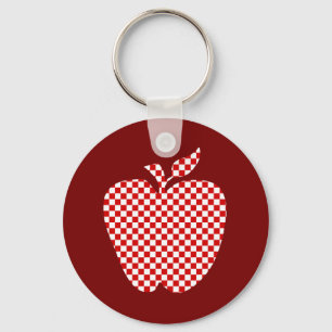 Red Chequered Apple Teacher's Key Chain