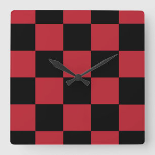 Red Chequered Clock