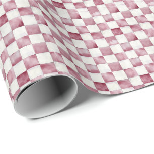 Red Chequered Decorative Gift Wrap Paper