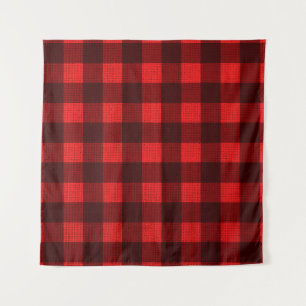 Red Chequered Fabric Background Texture Tapestry