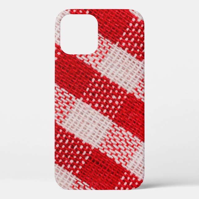 Red chequered fabric tablecloth pattern texture ba Case-Mate iPhone case (Back)