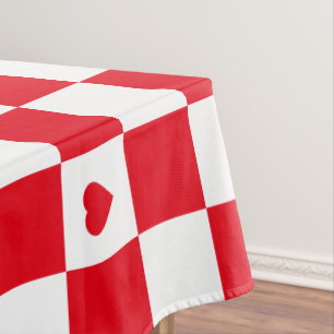 Red Chequered Pattern Background Tablecloth