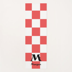 Red Chequered Pattern Background Yoga Mat