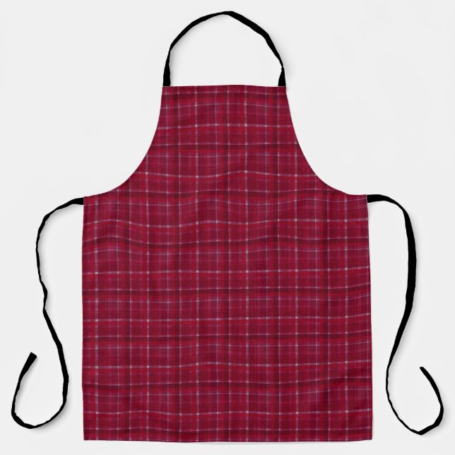Red Chequered Tartan Apron (Front)