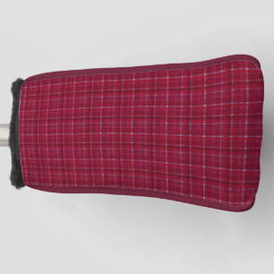 Red Chequered Tartan Golf Head Cover