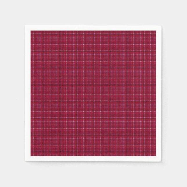 Red Chequered Tartan Napkin (Front)