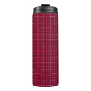 Red Chequered Tartan Thermal Tumbler