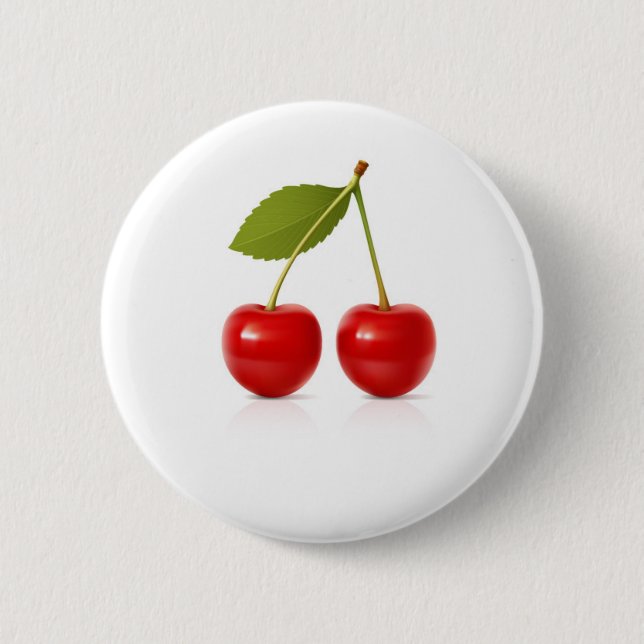 Red Cherries 6 Cm Round Badge (Front)