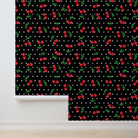 Red Cherries and Polka Dots Rockabilly Patterned