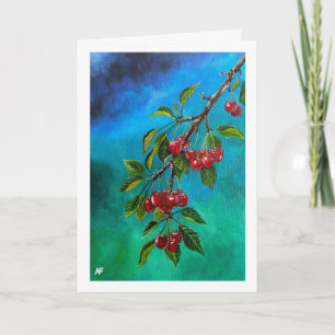 Red Cherries at Summer Dawn Painting by Alfred Fox Card