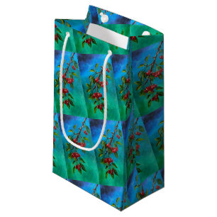 Red Cherries at Summer Dawn Painting by Alfred Fox Small Gift Bag