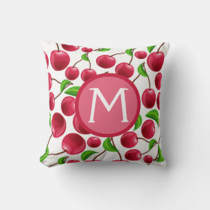 Red Cherries Cherry Print Throw Pillow