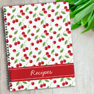 Red Cherries Coquette Retro Recipe Notebook