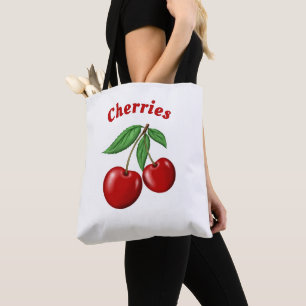 Red Cherries Design Personalised Tote Bag