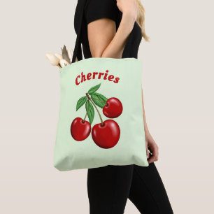 Red Cherries Design Personalized Tote Bag