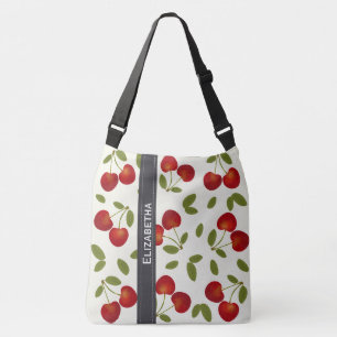 Red cherries fruit patterns crossbody bag