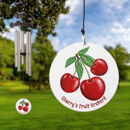 Red Cherries Graphic Design Personalised Wind Chime