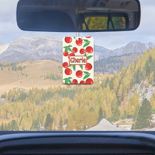 Red Cherries Graphic Pattern Personalised Car Air Freshener