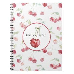 Red Cherries Green Leaves Notebook