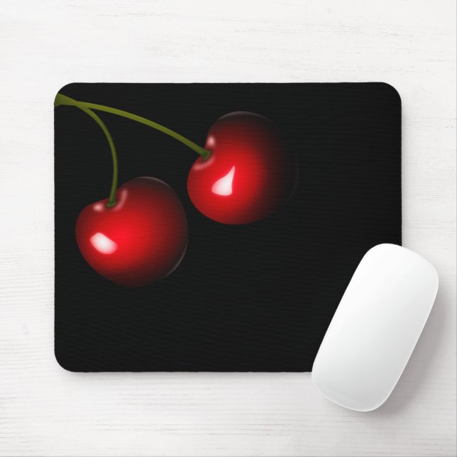 Red Cherries Mouse Pad (With Mouse)