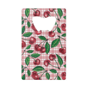 Red cherries on pink gingham