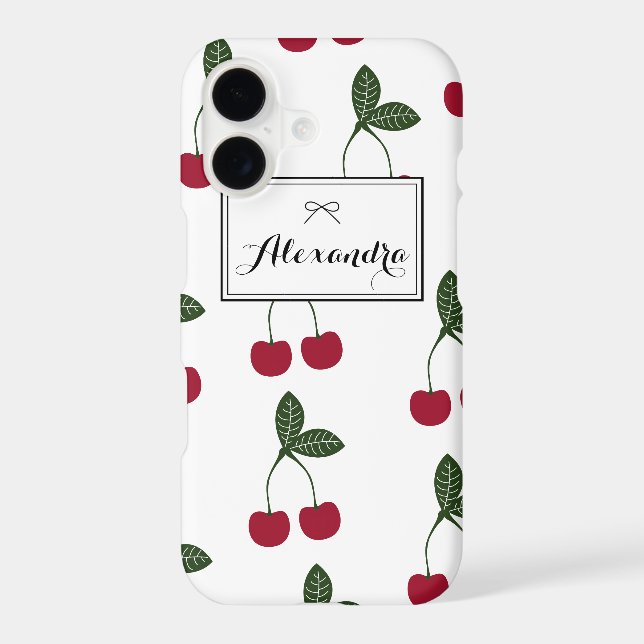 Red Cherries Pattern Personalised iPhone 7 Plus (Back)