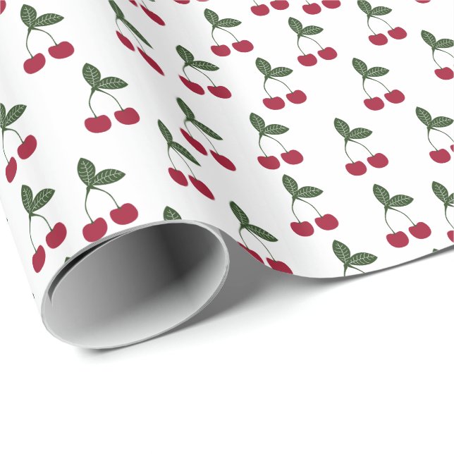 Red Cherries Pattern Wrapping Paper (Roll Corner)