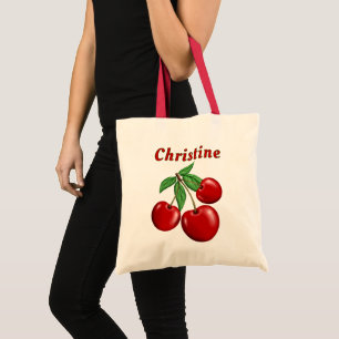 Red Cherries Personalised Budget Tote Bag