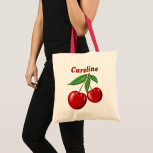 Red Cherries Personalised Budget Tote Bag