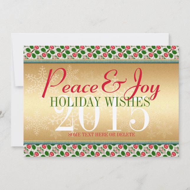 Red Cherries & Snowflake Christmas Pattern Card (Front)