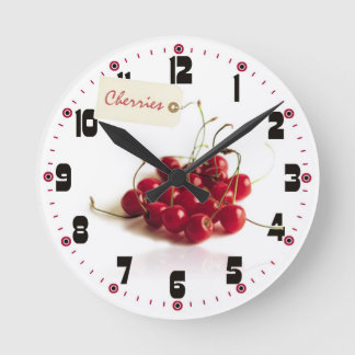 Red Cherries with Tag Clock