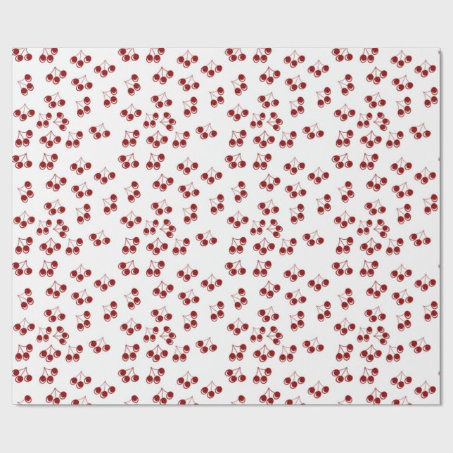 red cherries wrapping paper (Flat)