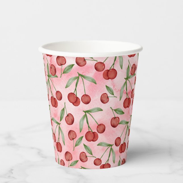 Red Cherry Birthday Paper Cup (Front)