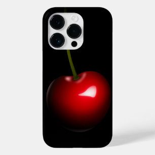 Red Cherry Black iPhone Case - Custom Colours
