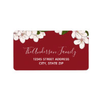 Red Cherry Blossom - Address Label