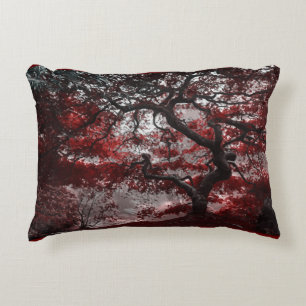 Red Cherry Blossom Tree Decorative Cushion
