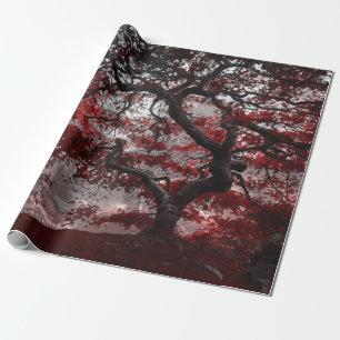 Red Cherry Blossom Tree Wrapping Paper