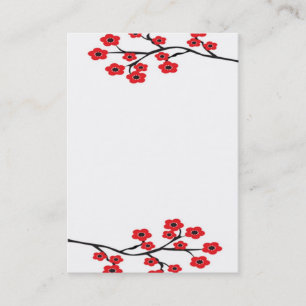 Red Cherry Blossoms Business Card