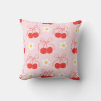 Red Cherry Coquette Bow Daisies Floral