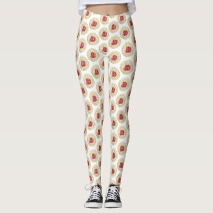 Red Cherry Danish Breakfast Pastry Food Pastries Leggings