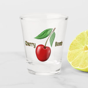 Red Cherry Design Personalised Shot Glass