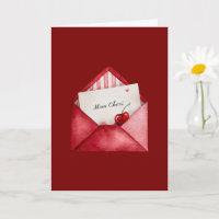 Red Cherry Heart Envelope Valentine's Day