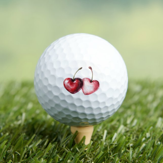 Red Cherry Hearts Golf Balls (Insitu Tee)