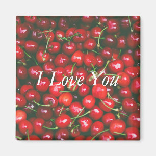 Red Cherry - I Love You (customisable text) Magnet