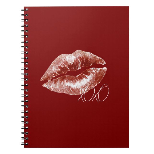 Red Cherry Lips Kiss Notebook (Front)